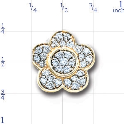 AC405 14K DIAMOND FLOWER SLIDE 